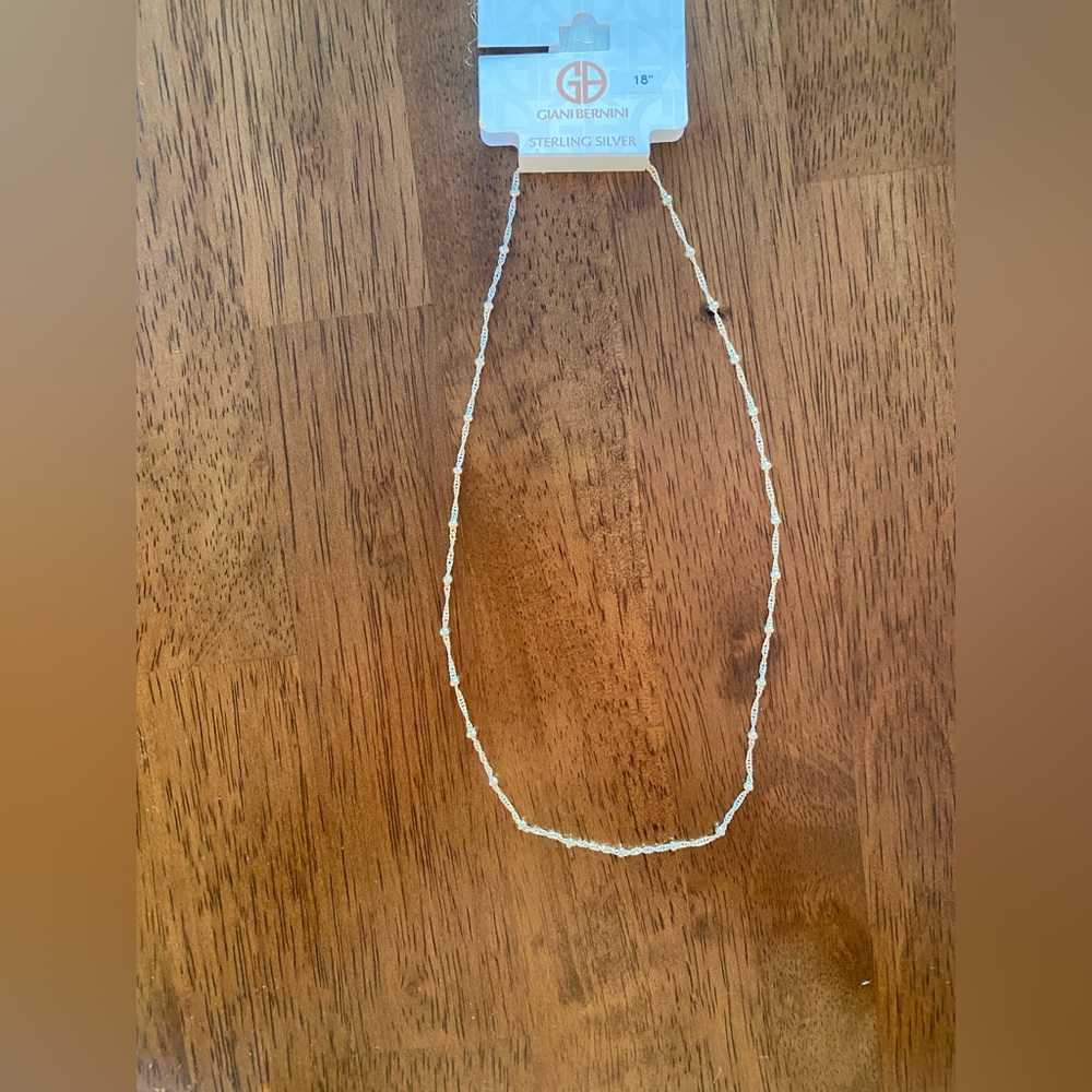 Beautiful 18” Sterling Silver Necklace maker Giani Bernini.  Made in Italy. NWT